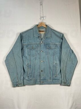 Vintage Wrangler HERO Blue Jean Denim Jacket Sz M